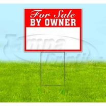 For Sale By Owner (18"" X 24"") Yard Sign, Includes Metal Step Stake