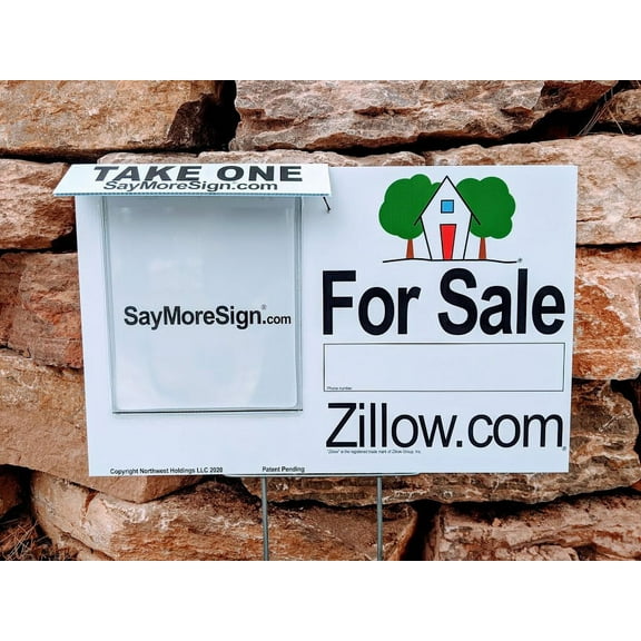 For Sale By Owner Sign with Two Flyer Boxes Foot Stake Included