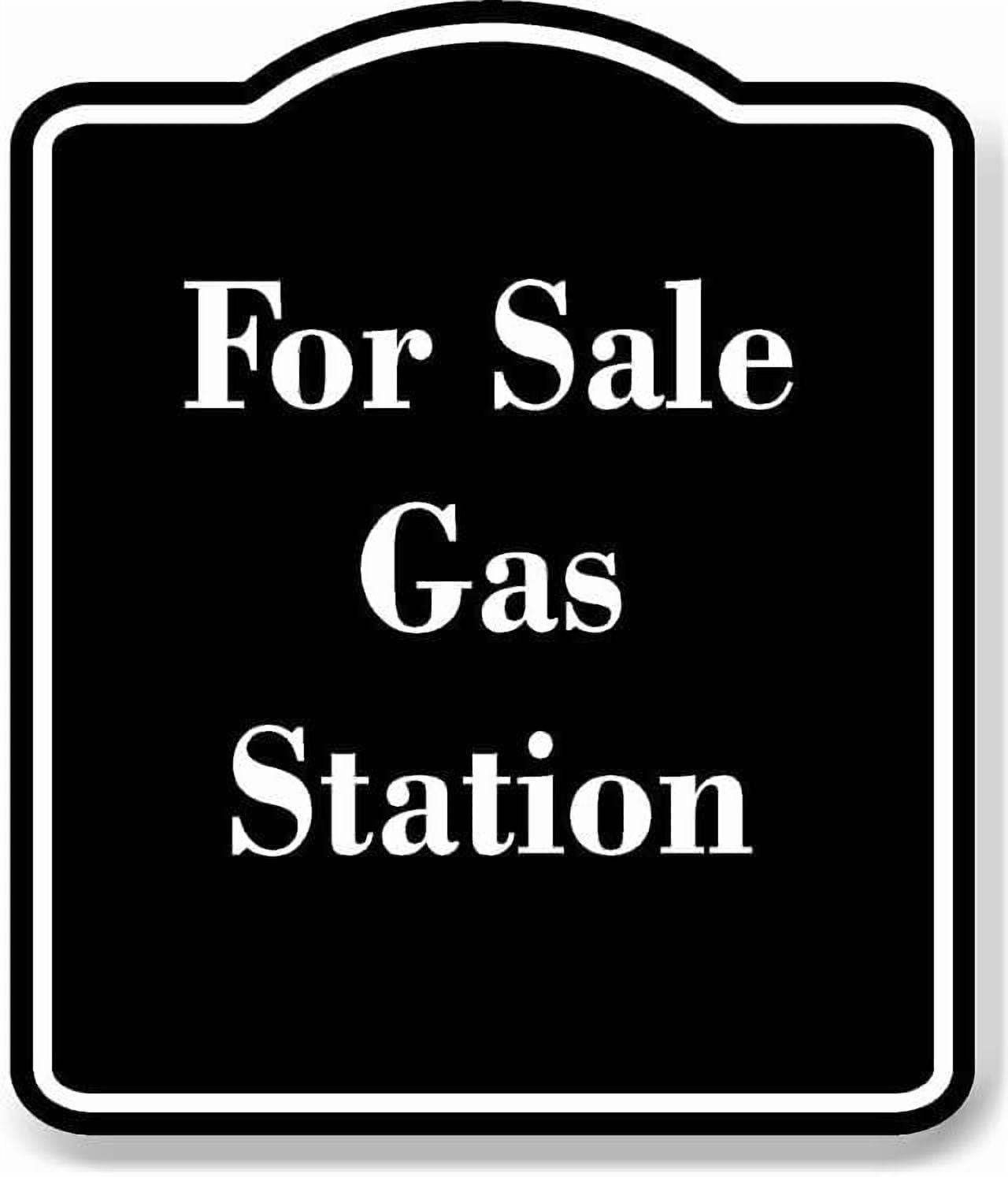 For Sale Gas Station BLACK Aluminum Composite Sign 20''x24''