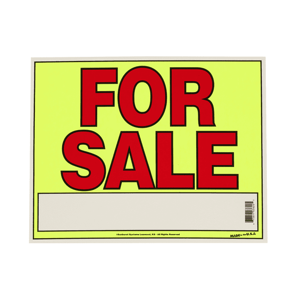 For Sale Sign, 11' x 14" Neon Laminated Sign, Sunburst Systems 3620 For Sale Poster