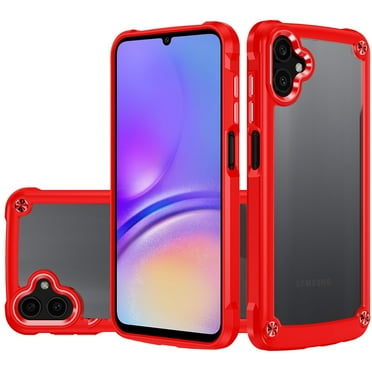 For Samsung A05 Ultimate CaseX Transparent Hybrid Case with Metal Buttons And Camera Edges - Red