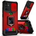 thumbnail image 1 of For Samsung A14 5G Multi-Functional Card Magnetic Ring Stand Hybrid Camera Case Cover - Red, 1 of 3