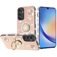 thumbnail image 1 of For Samsung A15 5G Splendid Glitter with Diamonds All Around Edges Ring Stand Case Cover - Gold, 1 of 4