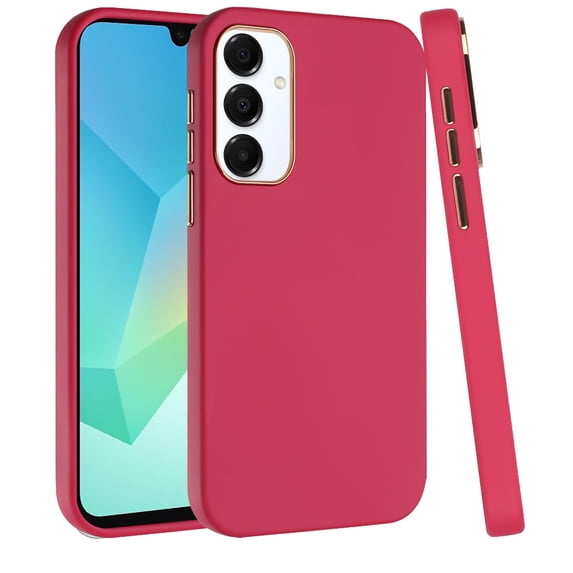 For Samsung A16 5G Case Premium Soft Cover w/ Chrome buttons + Tempered Glass