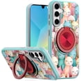 thumbnail image 1 of For Samsung A16 5G Metal Diamond CD Pattern Design Matte Finished Hybrid with Rotational Ring [Car Mount Friendly] Case - Cats, 1 of 4