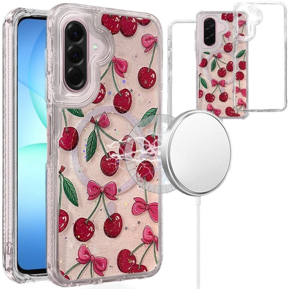 For Samsung A17 5G Fashion Printed Magnetic Design Hybrid Case - Cherry ...