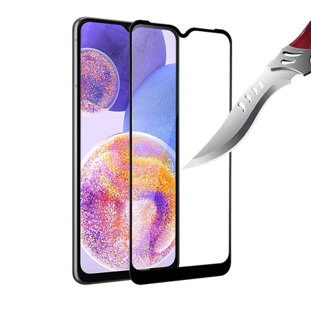For Samsung A23 5g Book Package Full Screen Edge To Edge Tempered Glass - Black