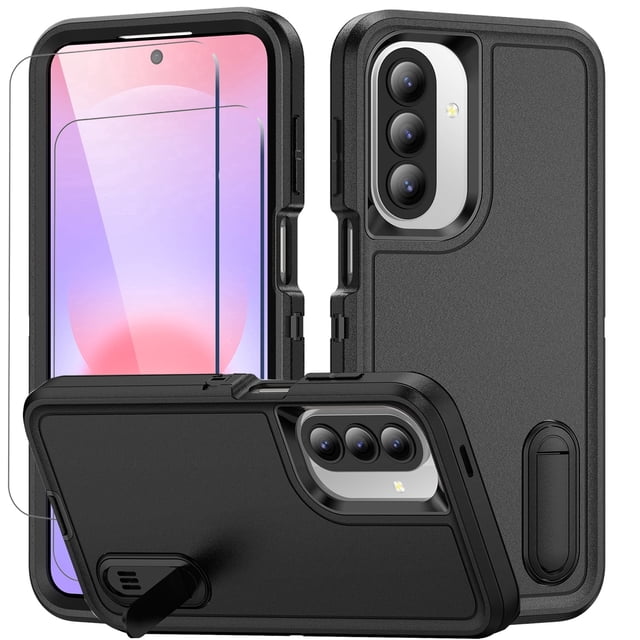 For Samsung A27 Rugged Case,Dual Layer Cover,Kickstand Dustproof ...