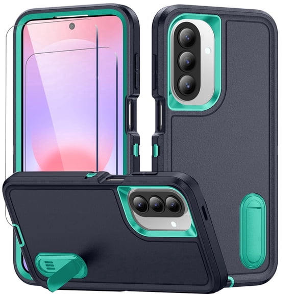 For Samsung A27 Rugged Case,Dual Layer Cover,Kickstand Dustproof Military Grade Shockproof Phone Case Shell for Galaxy A27 6.7"(Navy Blue)