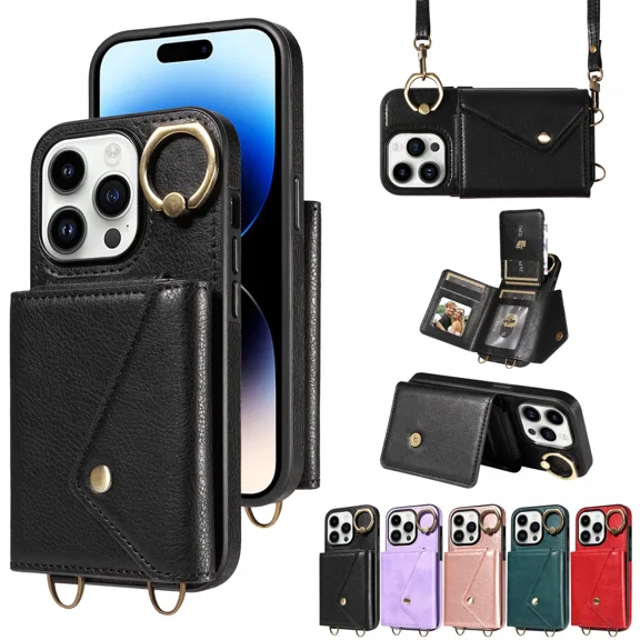 For Samsung A35 5G phone case, cross shaped wallet case with card clip, shock-absorbing flip phone case with long shoulder strap