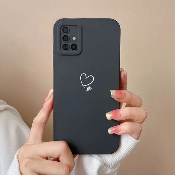 For Samsung A51 A71 A31 Phone Case Simple Heart Liquid Silicone Camera Protection Back Cover For Samsung Galaxy A 51 71 31 Funda