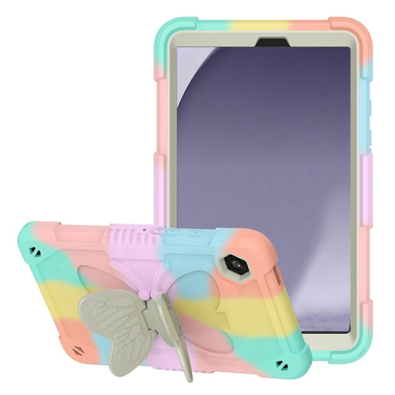 For Samsung A9 8.7inch Butterfly Kickstand 3in1 Tough Hybrid Case Cover with Shoulder Strap - Colorful