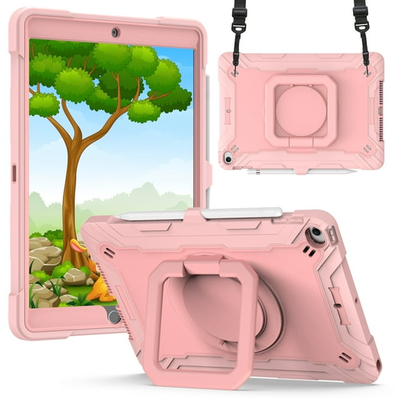 For Samsung a9 Plus / A11 Plus 11" Tablet Tough Hybrid Rotating 360 Degree Kickstand - Rose Gold