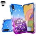 thumbnail image 1 of For Samsung Galaxy A01 Case w/ TPU Screen Protector Liquid Quicksand Glitter Cute Bling Girls Women [Shock Proof] For Galaxy A01 - Purple/Blue, 1 of 5