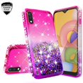 thumbnail image 1 of For Samsung Galaxy A01 Case w/ TPU Screen Protector Liquid Quicksand Glitter Cute Bling Girls Women [Shock Proof] for For Samsung Galaxy A01 - Pink/Purple, 1 of 5