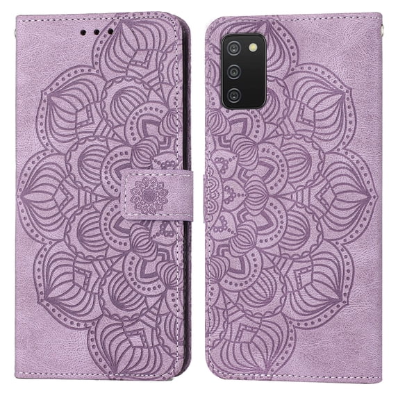 For Samsung Galaxy A02s 166mm Mandala Embossed Flip Leather Phone Case