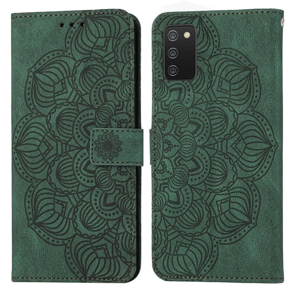 For Samsung Galaxy A03s 166mm Mandala Embossed Flip Leather Phone Case