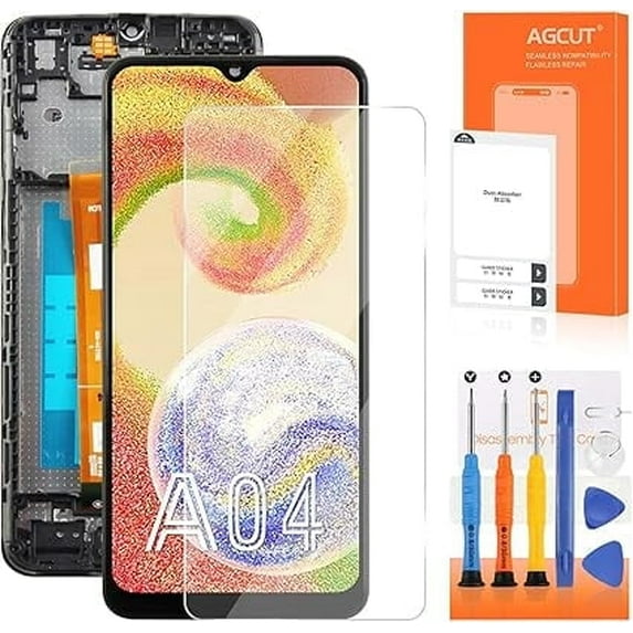 For Samsung Galaxy A04 Screen Replacement for Samsung A04 LCD Display A045F/DS SM-A045F LCD Digitizer Screen Touch Assembly Repair Part with Frame