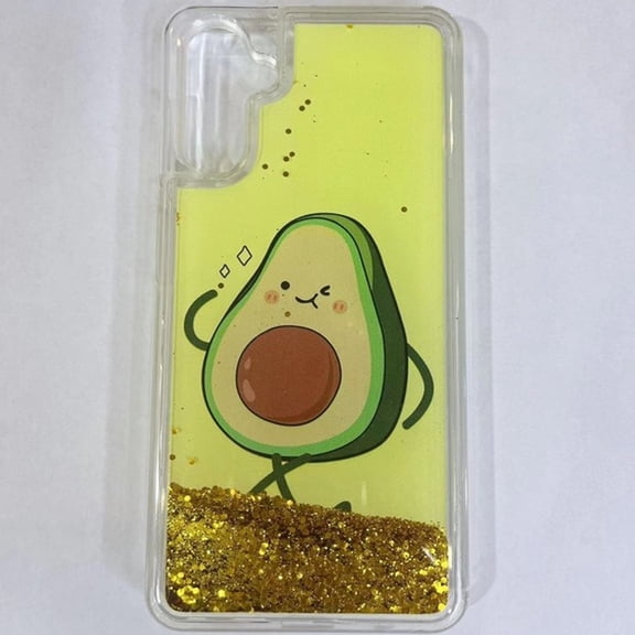 For Samsung Galaxy A04S Quicksand Glitter Design Colorful Waterfall Liquid Floating Sparkle Bling TPU Rubber Phone Case Cover by Xpression - Avocado