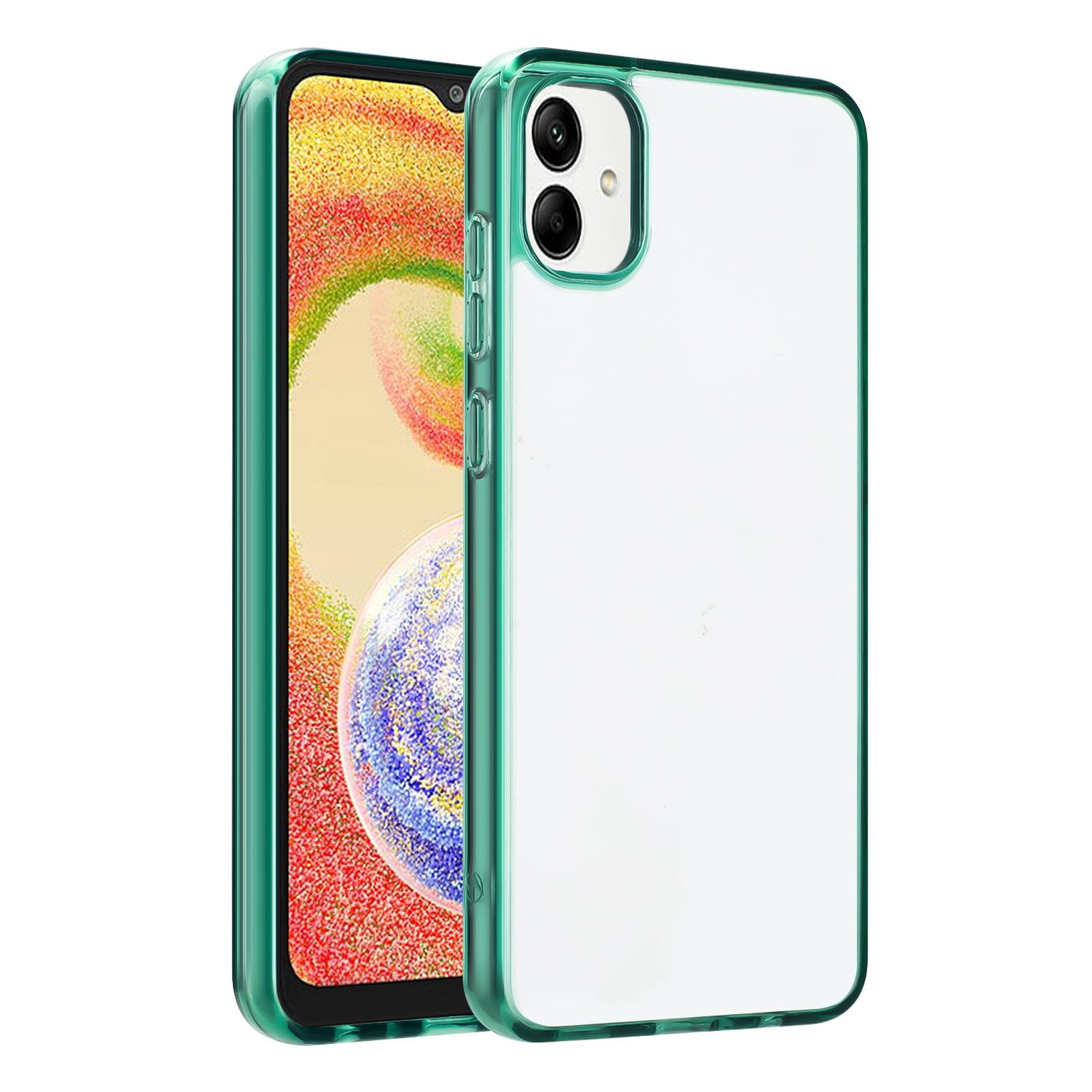 For Samsung Galaxy A05 / SM-A055 TPU Transparent Full Body Protective Shockproof Hybrid Case Cover Green 