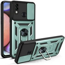 For Samsung Galaxy A12 Case, Ring Kickstand Magnetic & Slide Camera Protector Military-Grade Hybrid Rugged Drop Protection Phone Cover