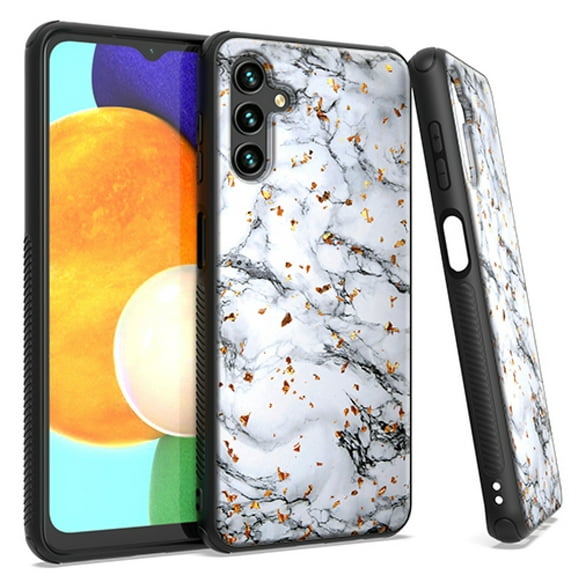 For Samsung Galaxy A13 5G S136DL Chrome Glitter Cover Phone Case - White