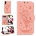 thumbnail image 1 of For Samsung Galaxy A13 Case 4G , Butterfly Embossed Pattern PU Leather Magnetic Folio Flip Kickstand Protective Cards Pocket with Hand Strap Wallet Cover For Samsung Galaxy A13 4G,Pink, 1 of 7