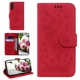 thumbnail image 1 of For Samsung Galaxy A13 Case 4G , Butterfly Embossed Pattern PU Leather Magnetic Folio Flip Kickstand Protective Cards Pocket with Hand Strap Wallet Cover For Samsung Galaxy A13 4G,Red, 1 of 7
