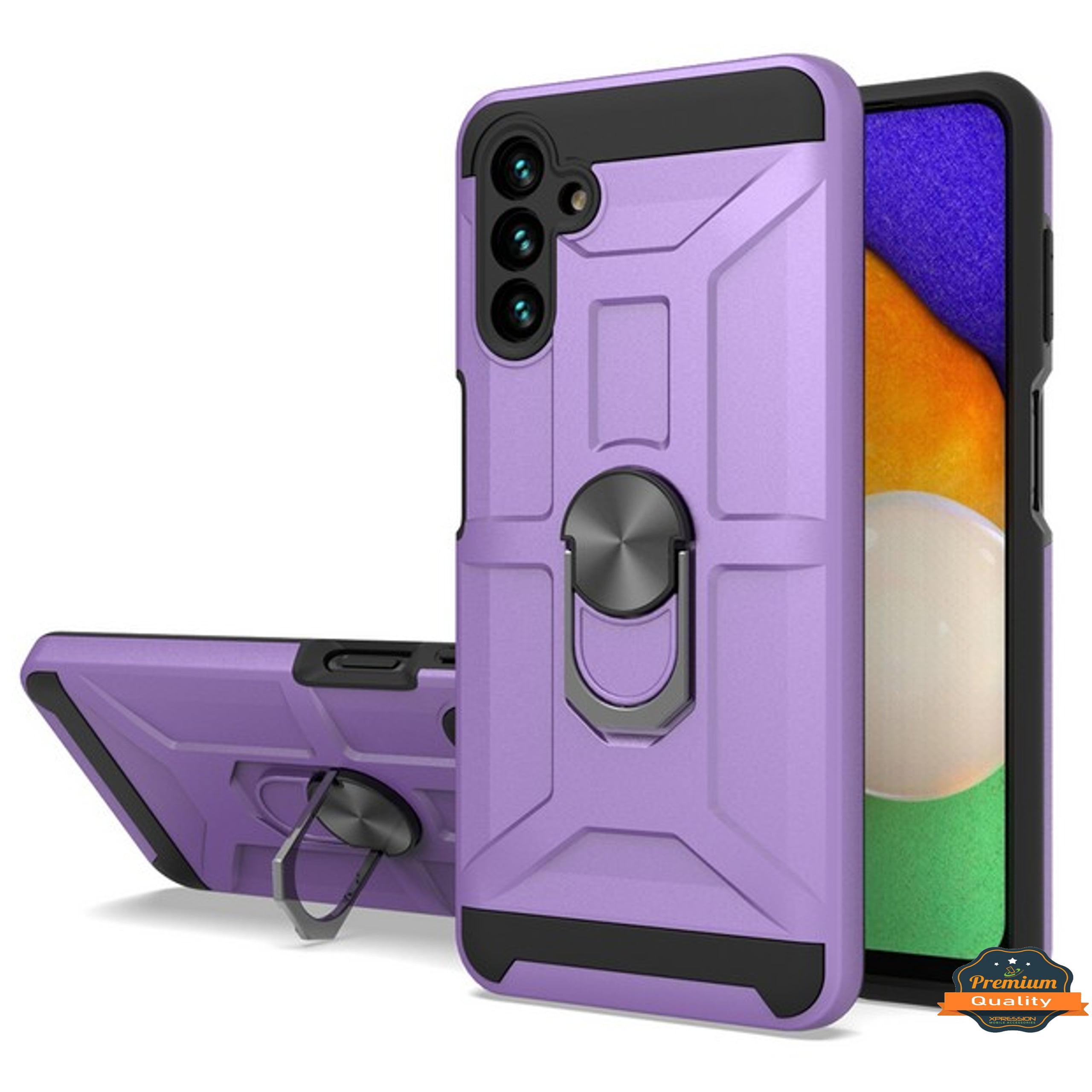 Ring Kickstand Silicone Phone Case Samsung Galaxy A14 5G - Purple