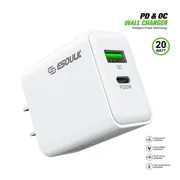 For Samsung Galaxy F04 White 20W Fast Wall Travel Charger PD USB C & USB A - Wall Charger Only