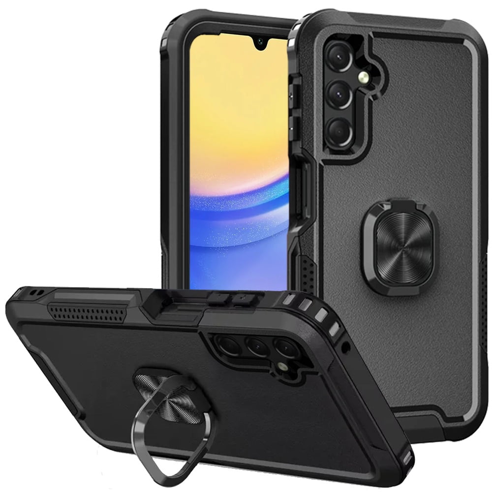 For Samsung Galaxy A15 5G Heavy Duty 3in1 Magnetic Ring Stand Hybrid ...