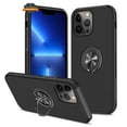 thumbnail image 1 of For Samsung Galaxy A15 5G Hybrid Military Grade with Flat Metal Ring Stand 360° Rotation Kickstand Hard PC Back Slim Fit Phone Case Cover by Xpression - Black, 1 of 8