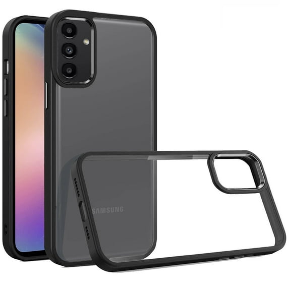 For Samsung Galaxy A15 5G Transparent Hybrid Colorful Frame TPU [Military-Grade Drop Protection] Shockproof Hard PC Skin Cover ,Xpm Phone Case [ Black ]