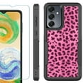 thumbnail image 1 of For Samsung Galaxy A16 5G Hybrid Dual Layer Phone Case with Tempered Glass Screen Protector, by OneToughShield - Cheetah Pink, 1 of 4