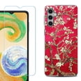 thumbnail image 1 of For Samsung Galaxy A16 5G Phone Case Cover, Shockproof Case with Tempered Glass Screen Protector, by OneToughShield - Almond Blossom Red, 1 of 3