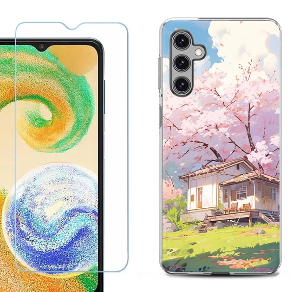 For Samsung Galaxy A16 5G Phone Case Cover, Shockproof Case with Tempered Glass Screen Protector, by OneToughShield - Aura Spring