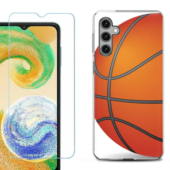 For Samsung Galaxy A16 5G Phone Case Cover, Shockproof Case with Tempered Glass Screen Protector, by OneToughShield - Basketball