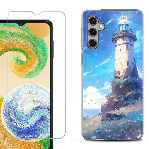 For Samsung Galaxy A16 5G Phone Case Cover, Shockproof Case with Tempered Glass Screen Protector, by OneToughShield - Beacon Sky