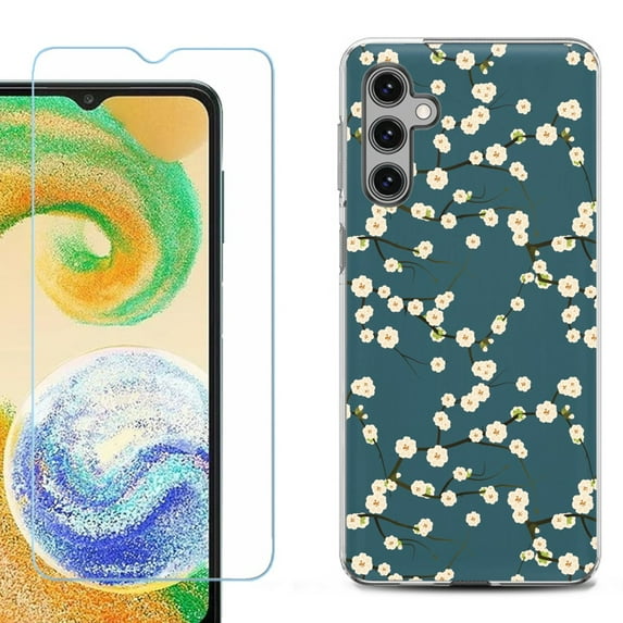 For Samsung Galaxy A16 5G Phone Case Cover, Shockproof Case with Tempered Glass Screen Protector, by OneToughShield - Blossom Green