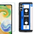 thumbnail image 1 of For Samsung Galaxy A16 5G Phone Case Cover, Shockproof Case with Tempered Glass Screen Protector, by OneToughShield - Cassette Blue, 1 of 3