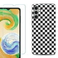 thumbnail image 1 of For Samsung Galaxy A16 5G Phone Case Cover, Shockproof Case with Tempered Glass Screen Protector, by OneToughShield - Checker B/W, 1 of 3