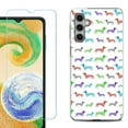 thumbnail image 1 of For Samsung Galaxy A16 5G Phone Case Cover, Shockproof Case with Tempered Glass Screen Protector, by OneToughShield - Colorful Dachshund/Puppy, 1 of 3