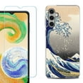 thumbnail image 1 of For Samsung Galaxy A16 5G Phone Case Cover, Shockproof Case with Tempered Glass Screen Protector, by OneToughShield - Great Wave, 1 of 3