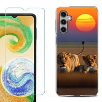 For Samsung Galaxy A16 5G Phone Case Cover, Shockproof Case with Tempered Glass Screen Protector, by OneToughShield - Lion Sunset