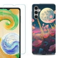 thumbnail image 1 of For Samsung Galaxy A16 5G Phone Case Cover, Shockproof Case with Tempered Glass Screen Protector, by OneToughShield - Moon Poppies, 1 of 3