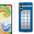 thumbnail image 1 of For Samsung Galaxy A16 5G Phone Case Cover, Shockproof Case with Tempered Glass Screen Protector, by OneToughShield - Phone Booth Blue, 1 of 3