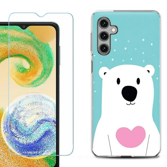 For Samsung Galaxy A16 5G Phone Case Cover, Shockproof Case with Tempered Glass Screen Protector, by OneToughShield - Pola Bear