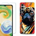 thumbnail image 1 of For Samsung Galaxy A16 5G Phone Case Cover, Shockproof Case with Tempered Glass Screen Protector, by OneToughShield - Pug Art, 1 of 3