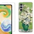 thumbnail image 1 of For Samsung Galaxy A16 5G Phone Case Cover, Shockproof Case with Tempered Glass Screen Protector, by OneToughShield - White Roses, 1 of 3