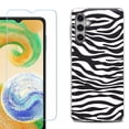 thumbnail image 1 of For Samsung Galaxy A16 5G Phone Case Cover, Shockproof Case with Tempered Glass Screen Protector, by OneToughShield - Zebra B/W, 1 of 3